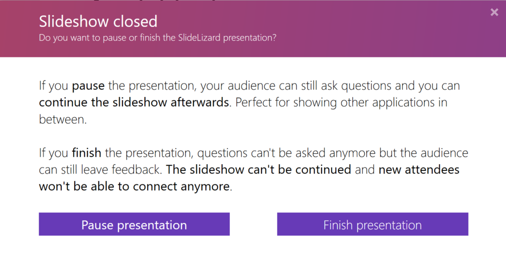 end of presentation questions